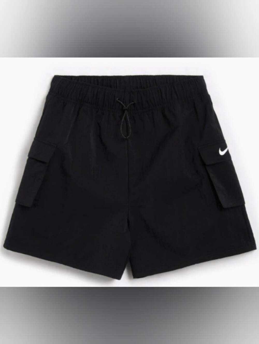 Nike Women's Cargo Shorts XS Black High Rise Loose Fit Drawstring